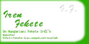 iren fekete business card